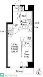 Primal両国 10階1LDKの間取り