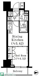ルフォンプログレ文京湯島 4階1DKの間取り
