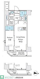 アーバンコア本郷 10階1LDKの間取り