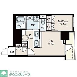 ＭＦＰＲコート日本橋馬喰町 5階1LDKの間取り