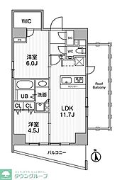 CREATIF秋葉原 14階2LDKの間取り