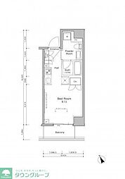 プラウドフラット浅草橋III 3階ワンルームの間取り