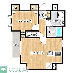 ジーグランデ森下 6階1LDKの間取り