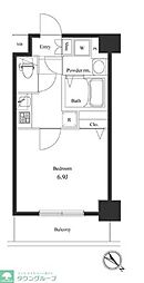 パレステュディオ神田EAST 2階1Kの間取り