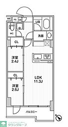 ドゥーエ曳舟 2階2LDKの間取り