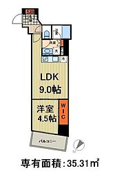 ザ・パークハビオ日本橋小伝馬町 3階1LDKの間取り