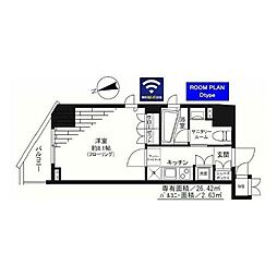 グランドコンシェルジュ新御徒町アジールコート 6階1Kの間取り