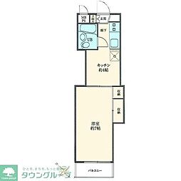 パシフィックパレス池の端(パシフィックパレスイケノハタ) 5階1Kの間取り