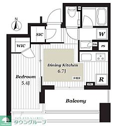 アトラス千代田末広町 4階1DKの間取り
