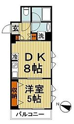 パークキューブ本郷 4階1LDKの間取り