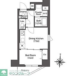 コンフォリア南千住 6階1DKの間取り