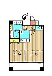 アルテシモフォンテ 11階1LDKの間取り