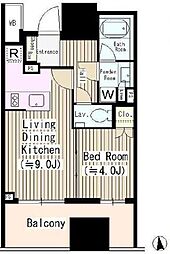 ディアナコート文京本郷台 4階1LDKの間取り