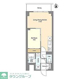 コンフォリア竹ノ塚イースト 7階1LDKの間取り