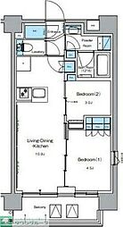 ルフォンプログレ押上ＥＡＳＴ 5階2LDKの間取り