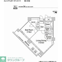 ミレニアムガーデンコート 3階1LDKの間取り