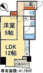 セレサ日本橋堀留町 8階1LDKの間取り