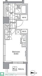 パークハビオ東陽町 6階ワンルームの間取り