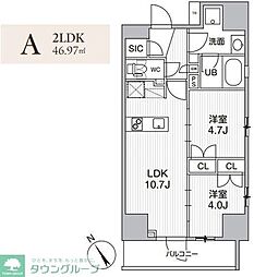 グランエール西日暮里NORTH 2LDKの間取図画像