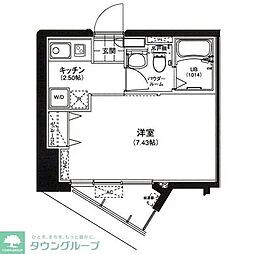 サウンドおしあげ 1Kの間取図画像