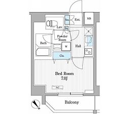 パティオスクエア御茶ノ水 1Kの間取図画像