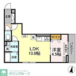 セレスティア大島 1LDKの間取図画像