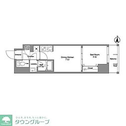 Daffitto錦糸町 1DKの間取図画像