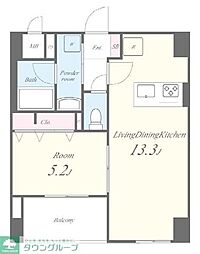 GRACEKRASAKUSA 1LDKの間取図画像