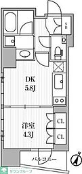 Dimus大手町NORTH 1DKの間取図画像