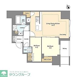 オアーゼ日暮里レジデンス 2LDKの間取図画像