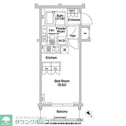 コンフォリア浅草橋 ワンルームの間取図画像