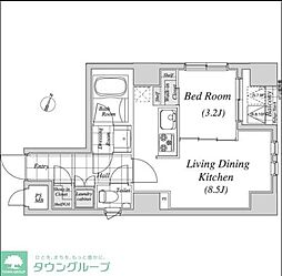 レジディア神田 1LDKの間取図画像