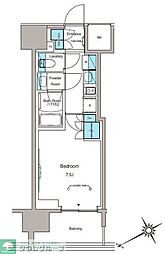 ルフォンプログレ蔵前プレミア 1Kの間取図画像