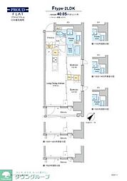 プラウドフラット日本橋馬喰町 2LDKの間取図画像
