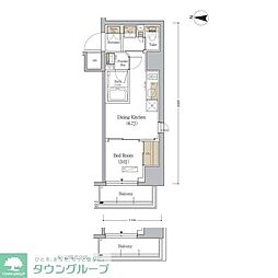 UrbanexMorishitaWEST 1DKの間取図画像