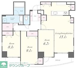 ラブールミノワ 3LDKの間取図画像