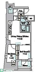Brillia ist 墨田曳舟 2LDKの間取図画像