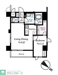 ARCOBALENO MINOWA 1LDKの間取図画像
