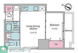 クロスレジデンス日本橋本町 1LDKの間取図画像