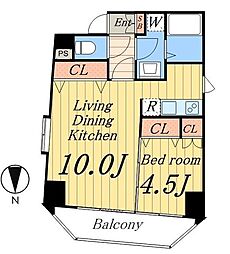 バージュアル新御徒町 1LDKの間取図画像