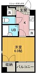 ヴィレ日本橋箱崎 1Kの間取図画像