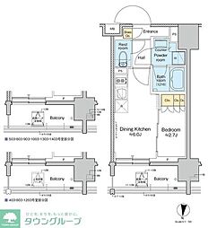 プラウドフラット亀戸ステーションPLACE 1DKの間取図画像