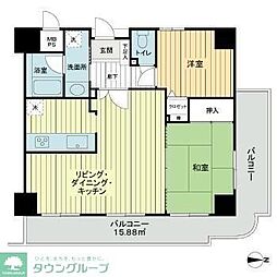 ライオンズシティ両国 2LDKの間取図画像