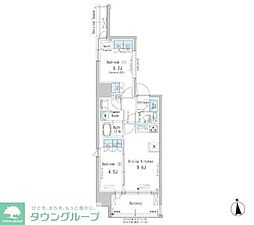 パークアクシス新御徒町イースト 2DKの間取図画像