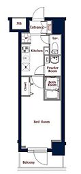 N-stageUeno 1Kの間取図画像