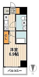 エクアス錦糸町 1Kの間取図画像