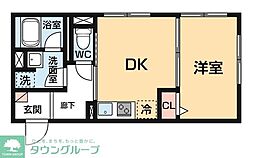 HarmonyFlats神楽坂 1DKの間取図画像
