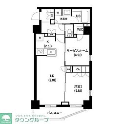 ザ・レジデンス三ノ輪2 1SLDKの間取図画像