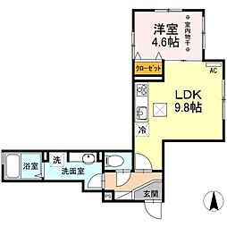 ヴィラデルソル3 1LDKの間取図画像