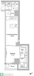 ザ・パークハビオ日本橋茅場町 1LDKの間取図画像